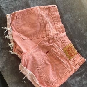 Levi’s Pink wash denim shorts